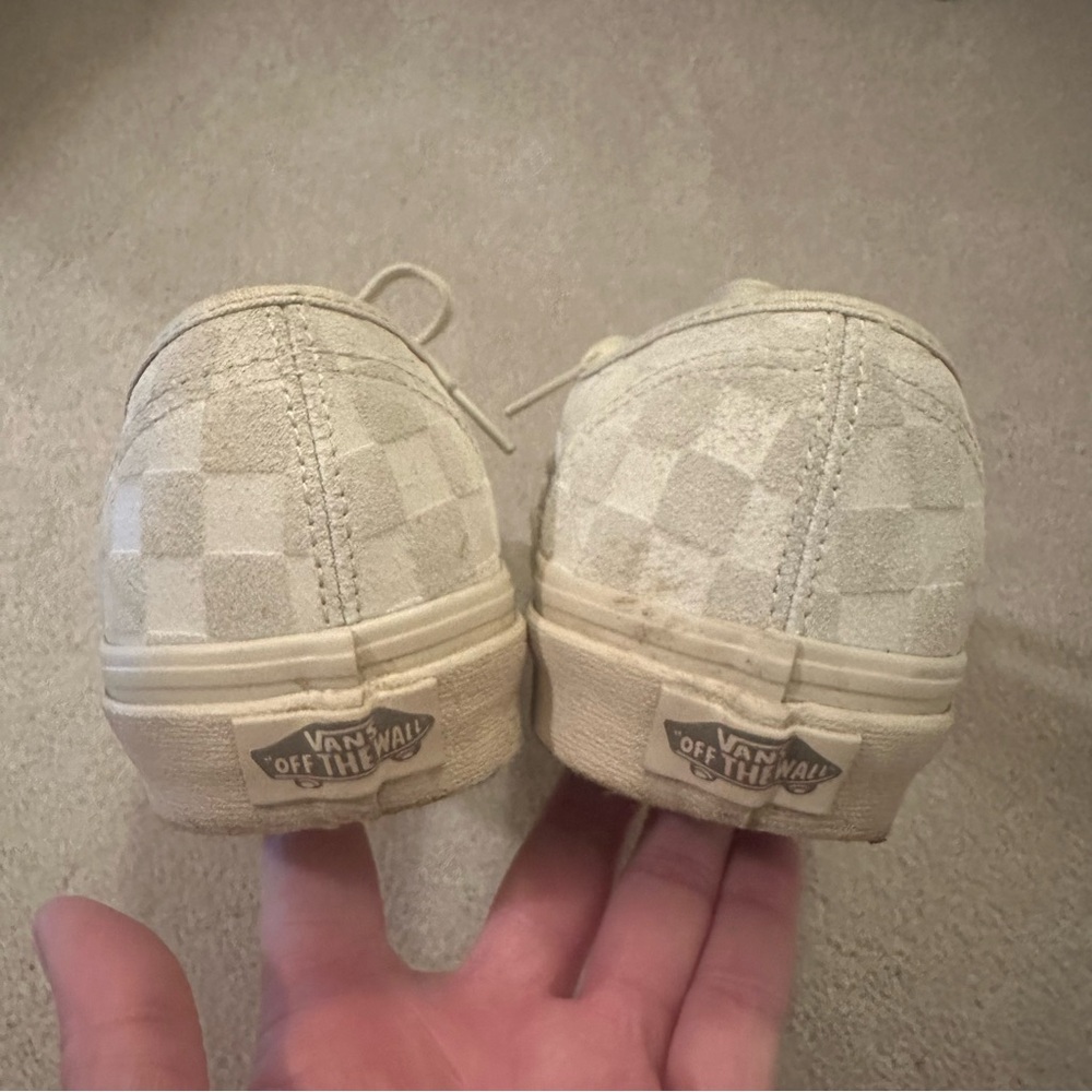 Vans Beige Checkered Sneakers - Picture 5 of 8